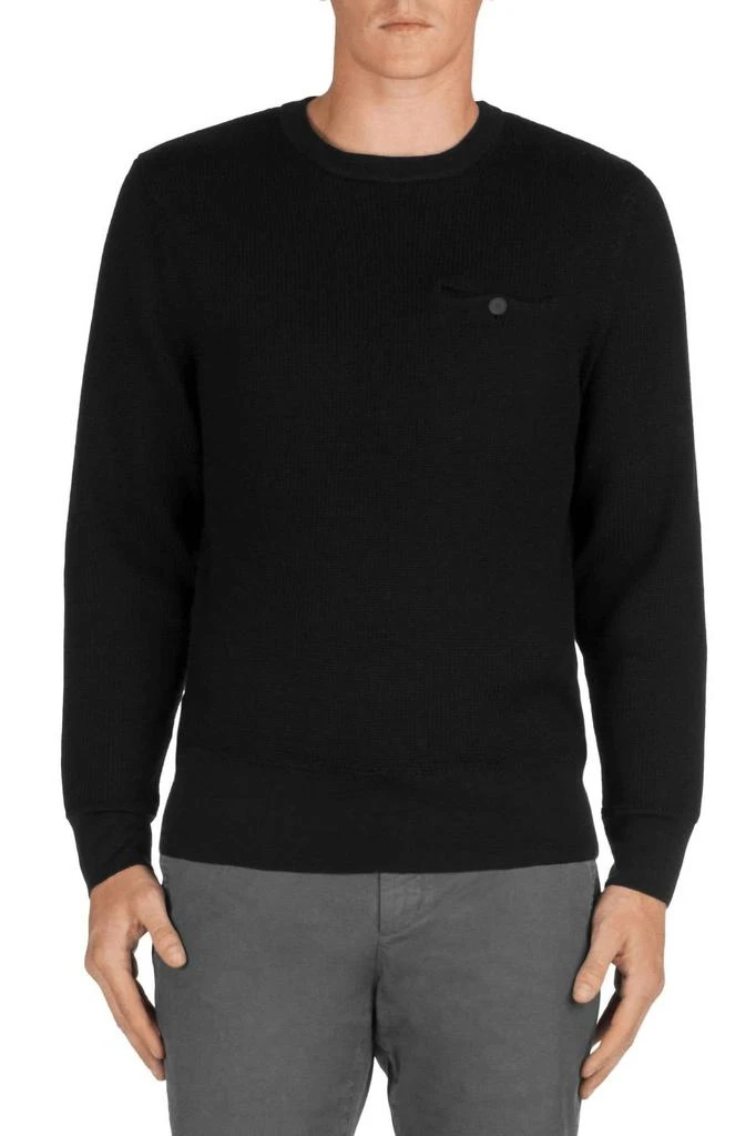 J Brand Coolidge Wool Crew Neck Sweater In Black 1