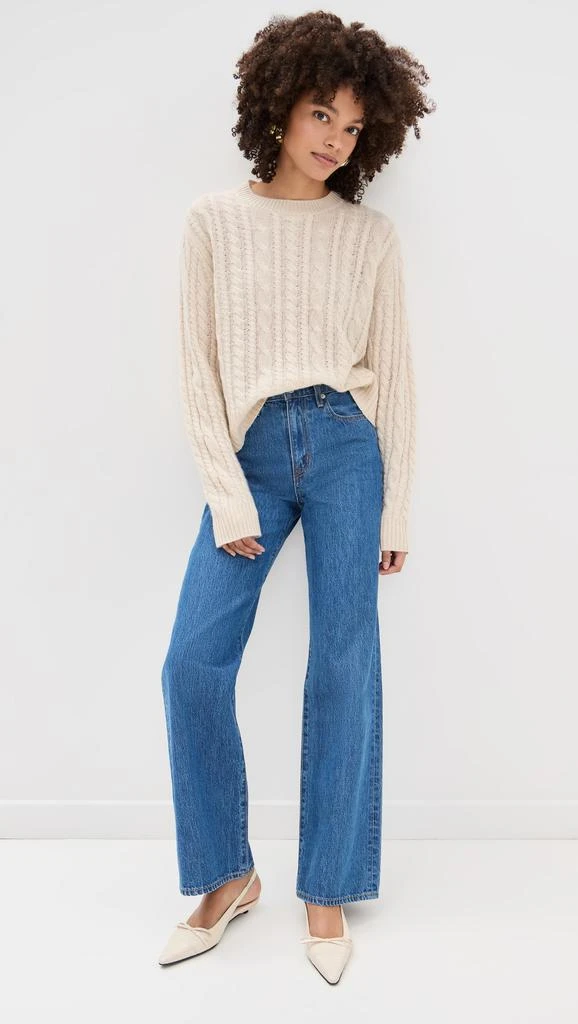 White + Warren Cashmere Cropped Cable Crew Sweater 4