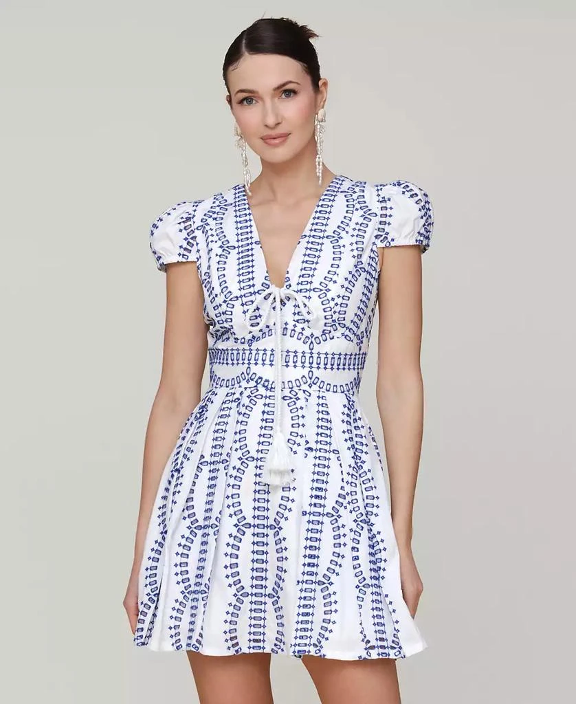 Avec Les Filles Women's Cotton Eyelet Fit & Flare Dress 3