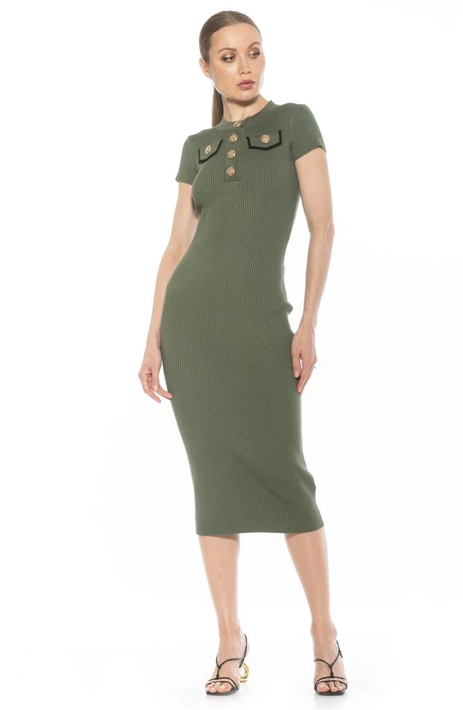 ALEXIA ADMOR Rhys Crewneck Knit Sheath Midi Dress 7