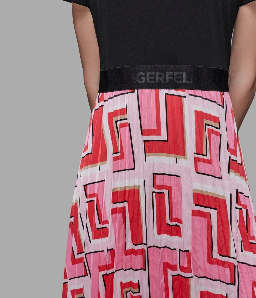 Karl Lagerfeld Paris PRINTED PLEATED DRESS-PARFAIT MULTI 5