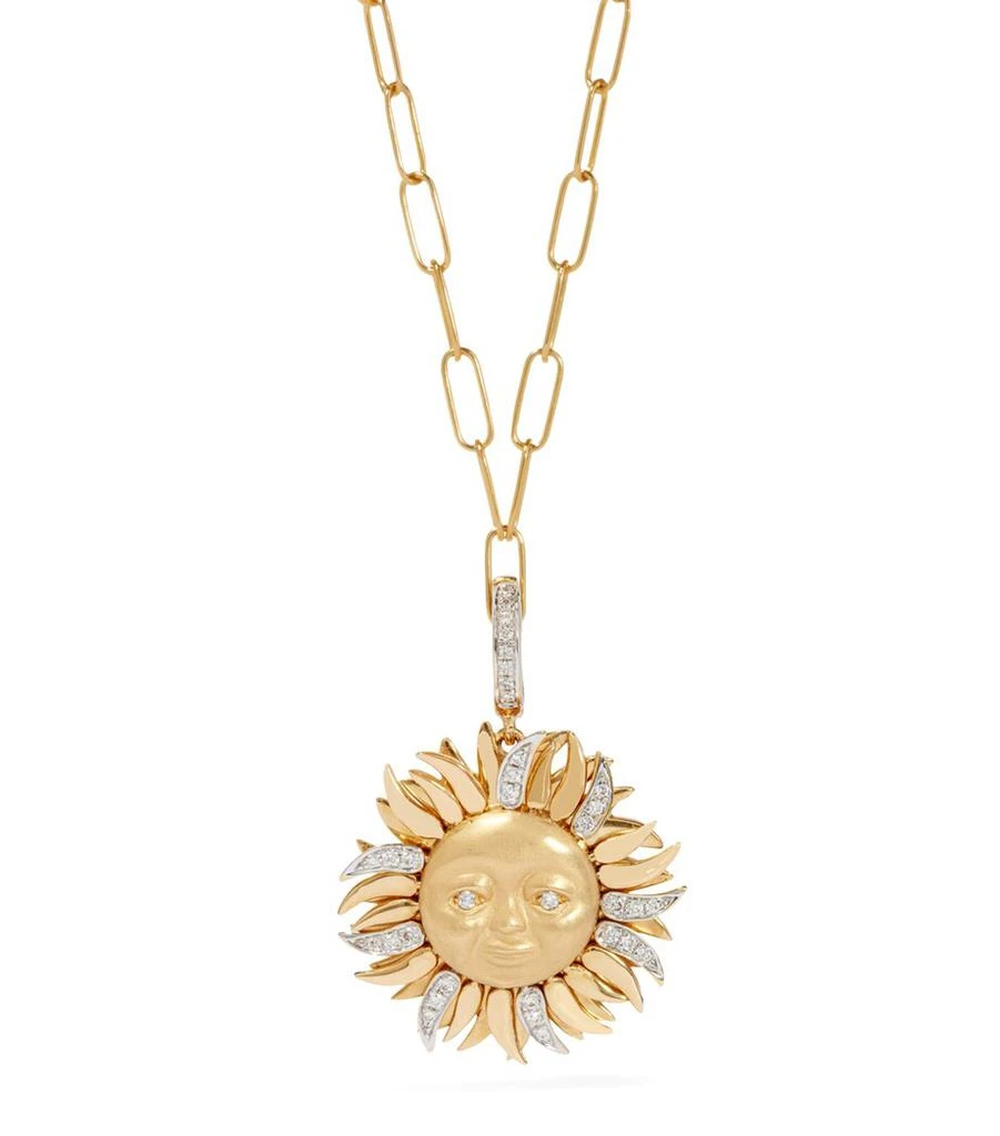 Annoushka Yellow Gold and Diamond Mythology Sun Charm 4