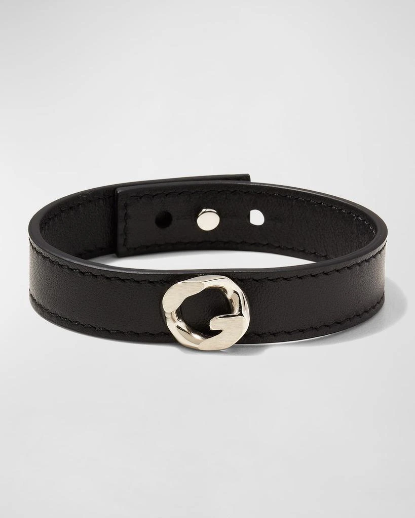 Givenchy Men's G-Chain Silvery Leather Bracelet 1