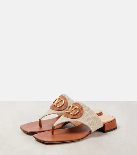 Valentino VLogo Signature canvas thong sandals 4