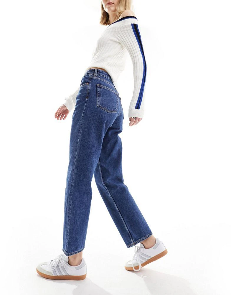 Monki Monki Taiki high waist balloon leg jeans in dark blue 5