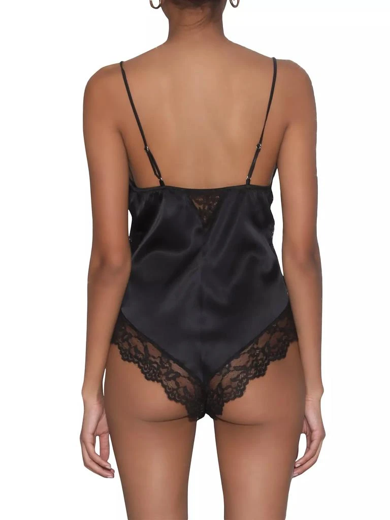 Fleur du Mal Lace-Trim Stretch-Silk Teddy 5