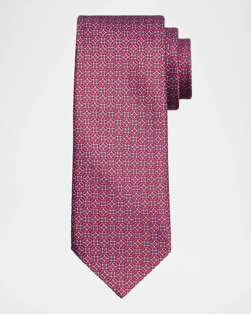 Stefano Ricci Men
s Tonal Mosaic Link Silk Tie