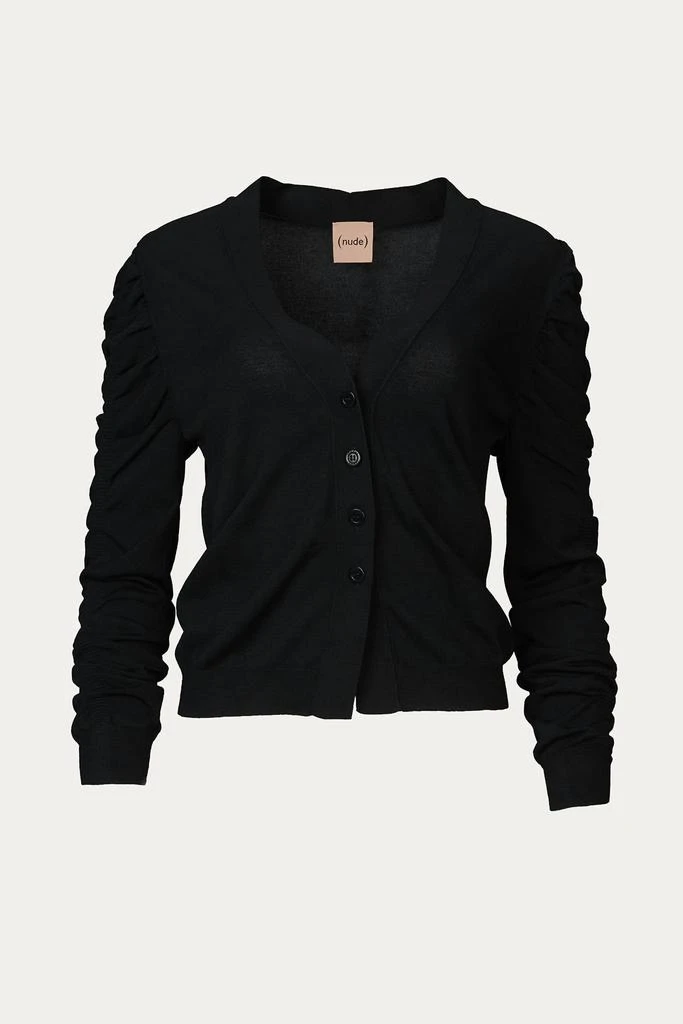 Nude Gathered-Detail Cardigan In Black 2