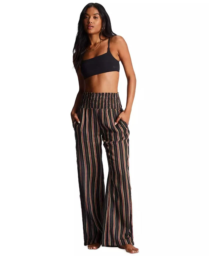 Billabong Juniors' New Wave Striped Wide-Leg Pants 1