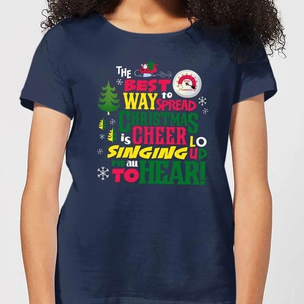 Elf Elf Christmas Cheer Women
s Christmas T-Shirt - Navy 1
