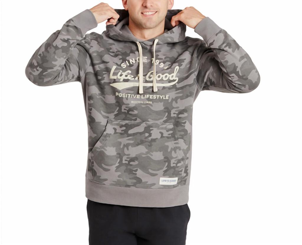 Life is Good Simply True Positive Ballyard Hoodie In Gray Camo