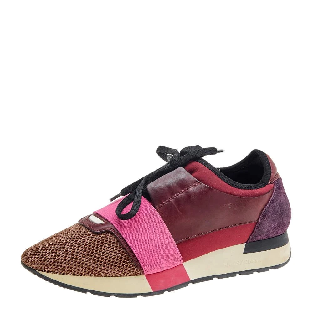 Balenciaga Balenciaga Multicolor Leather And Mesh Race Runner Low Top Sneakers Size 40 1