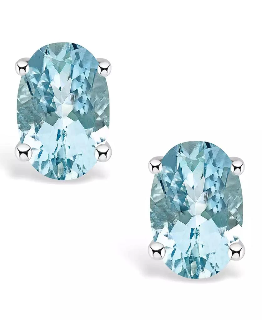 Macy
s Aquamarine (3/4 ct. t.w.) Stud Earrings in 14K Yellow Gold or 14K White Gold 3