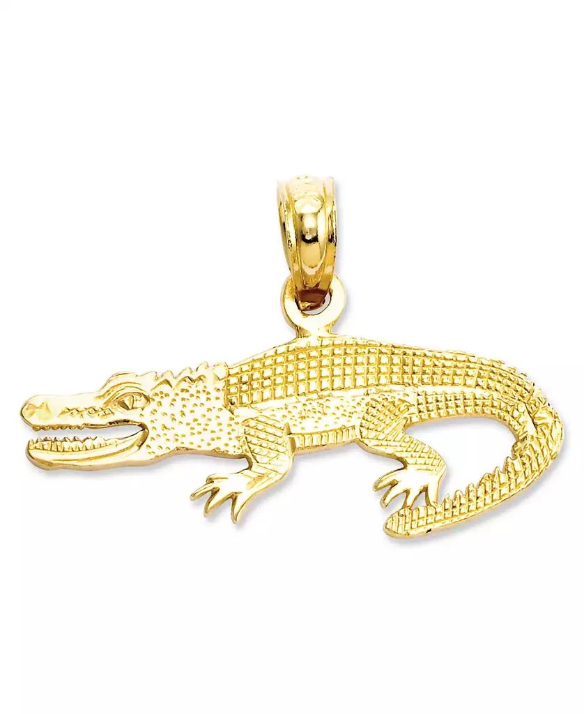 Macy
s 14k Gold Charm, Textured Alligator Charm