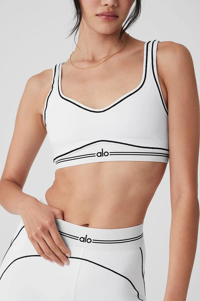 Alo Yoga Airbrush Heart Throb Bra - White/Black 4