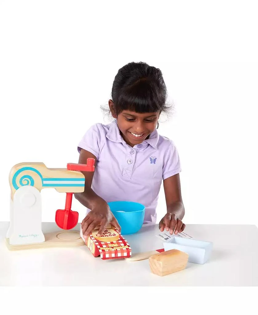 Melissa & Doug Melissa & Doug Wooden Make-a-Cake Mixer Set (11 pcs) - Play Food and Kitchen Accessories 8