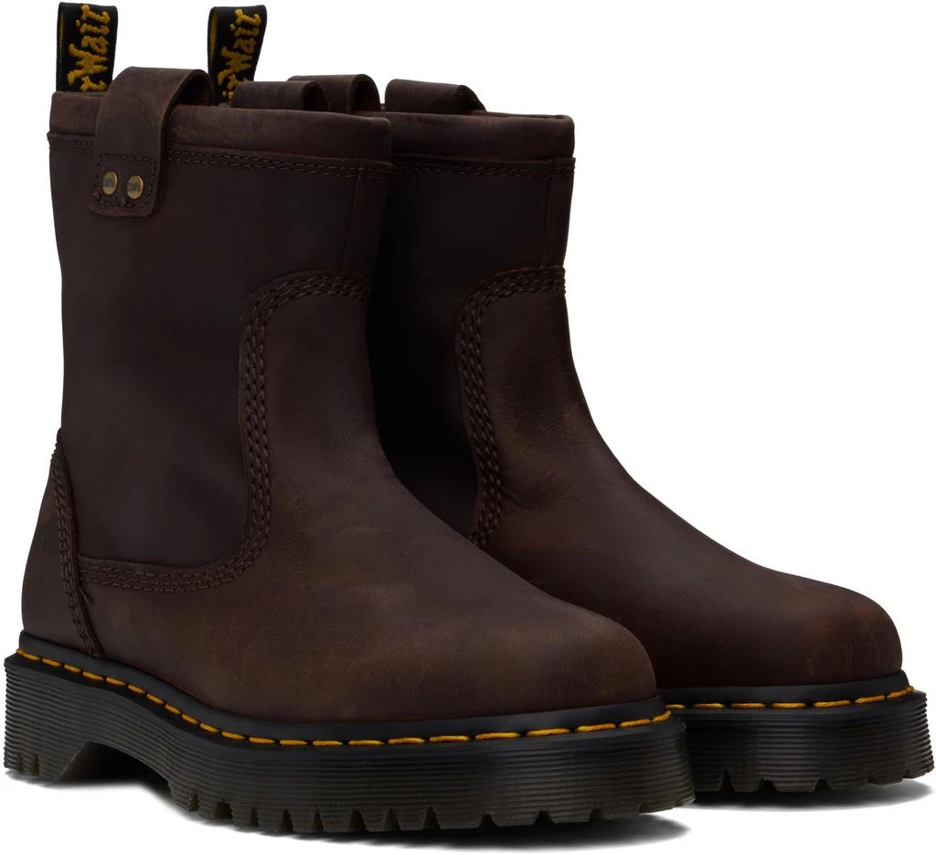 Dr. Martens Brown Anistone Lo Leather Biker Boots 4