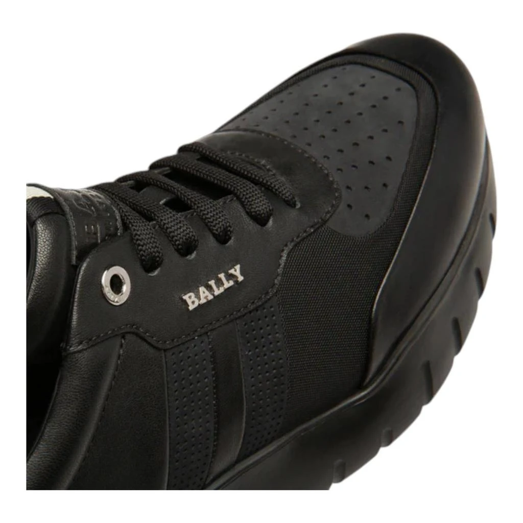 Bally Bison 6230663 Men's Black Lamb Plain Leather Sneakers 2
