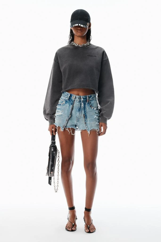 Alexander Wang Black Cropped Sweatshirt with Logo 5