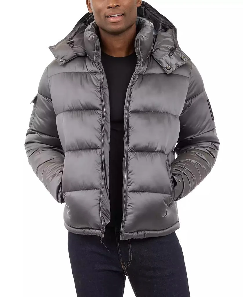 Michael Kors Men
s Heavyweight Metallic Finish Hooded Puffer Jacket