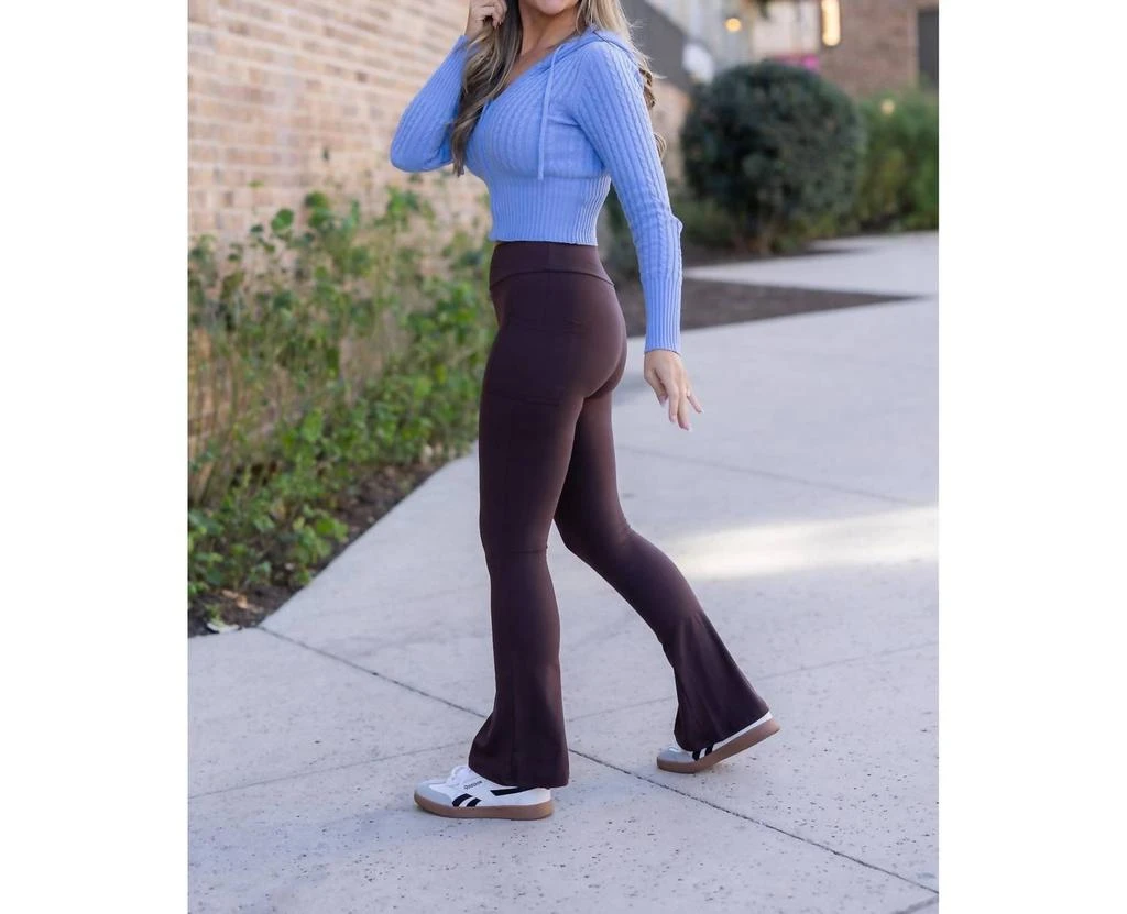 Julia Rose Julia Rose - Brandy With Pockets Flare Leggings 3