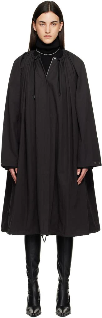 Totême Black Gathered Parachute Coat
