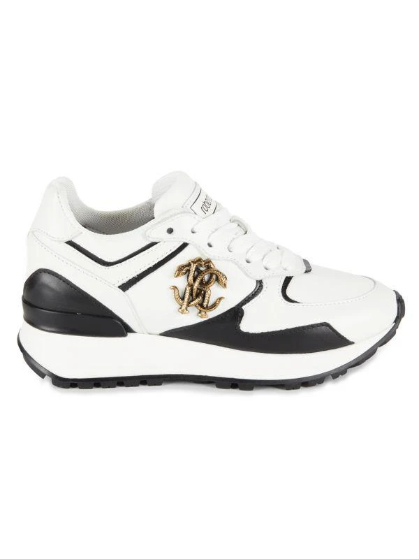 Roberto Cavalli Logo Leather Low Top Running Sneakers 1