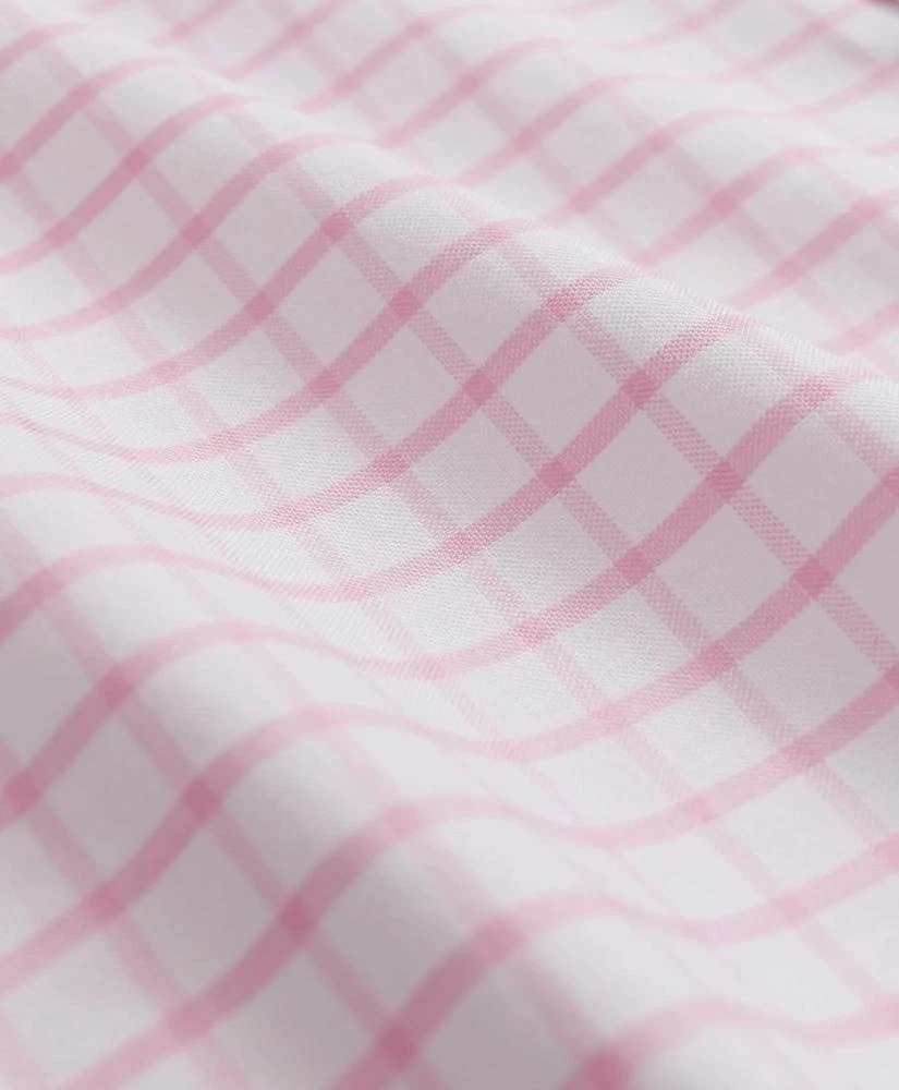 Brooks Brothers Stretch Cotton Non-Iron Oxford Polo Button Down Collar, Windowpane Shirt 3