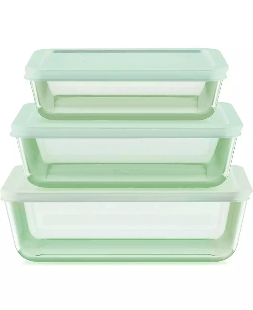 Pyrex Simply Store Tinted 6-Pc Rectangle Storage Set with Plastic Lids 1