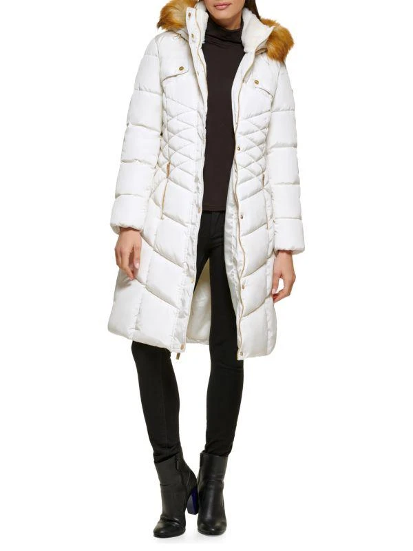 GUESS Faux Fur Trim Puffer Coat 5