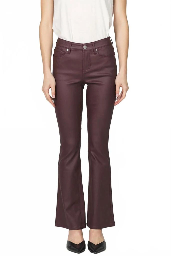 DEAR JOHN DENIM Jaxtyn Wax Coat Flare Jeans In Oxblood