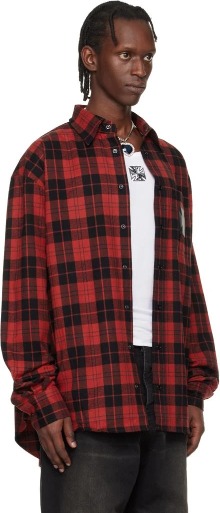 Vetements Red Leather Cross Flannel Shirt 2