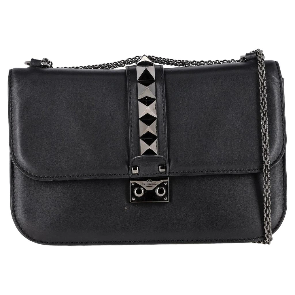 Valentino Valentino Medium Rockstud Glam Lock Shoulder Bag in Black Leather 1
