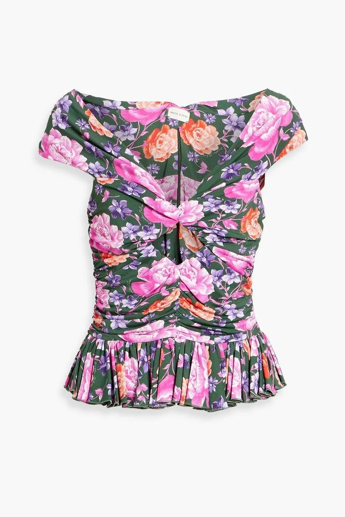 Magda Butrym Off-the-shoulder ruched floral-print jersey top 1