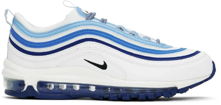 NIKE White & Blue Air Max 97 Sneakers 1