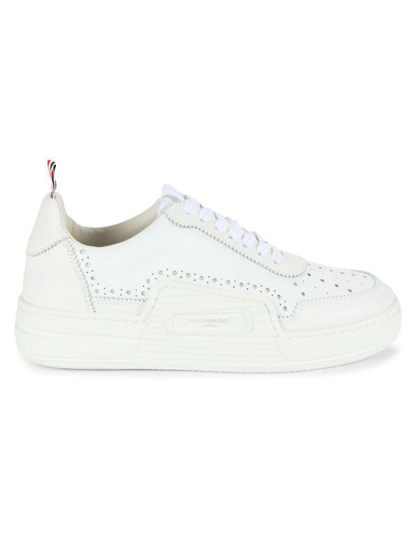 Thom Browne Perforated Low Top Leather Sneakers