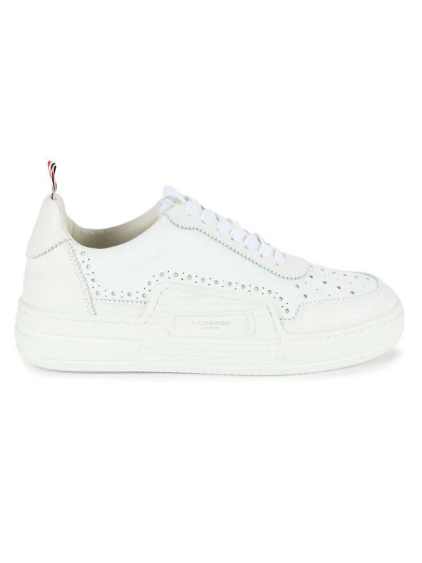 Thom Browne Perforated Low Top Leather Sneakers 1