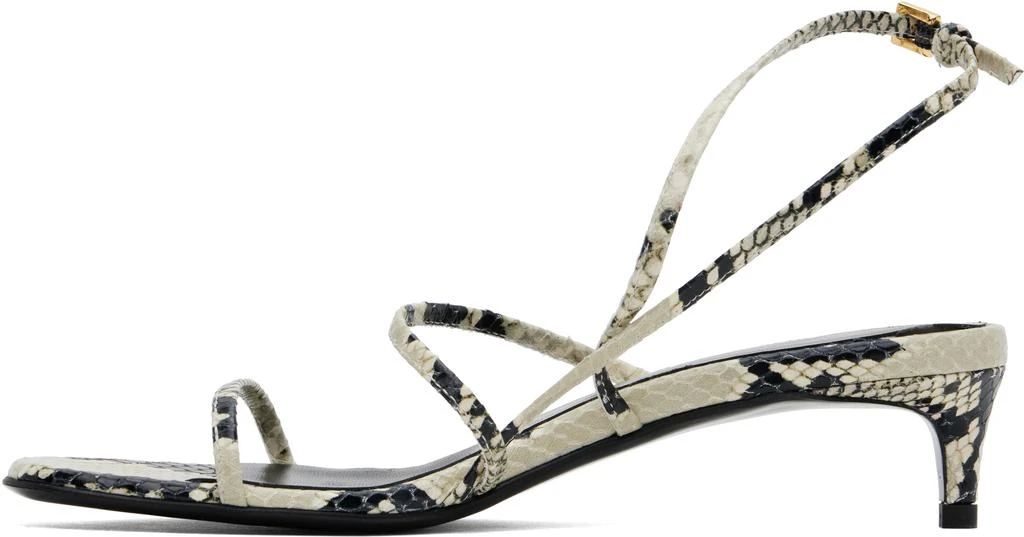 Khaite Beige Loop Kitten Heeled Sandals 3