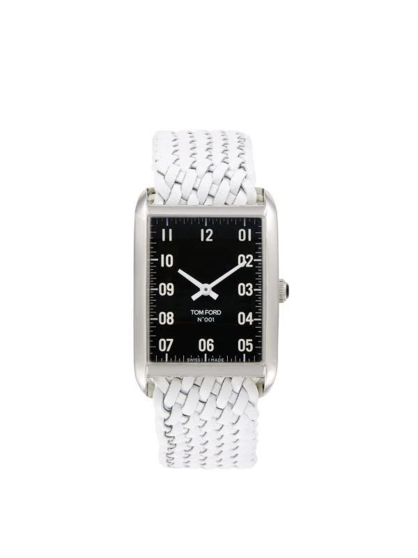 Tom Ford No. 001 30MM Stainless Steel Case & Braided Leather Strap Watch 1