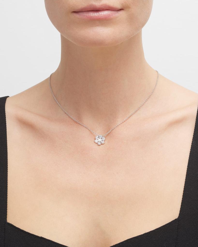 Bayco 18k White Gold Flower Diamond Pendant Necklace