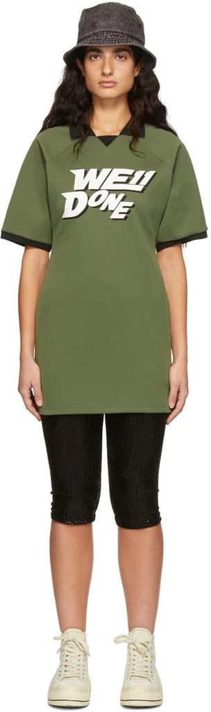 We11done Green Polyester Raglan Mini Dress 1