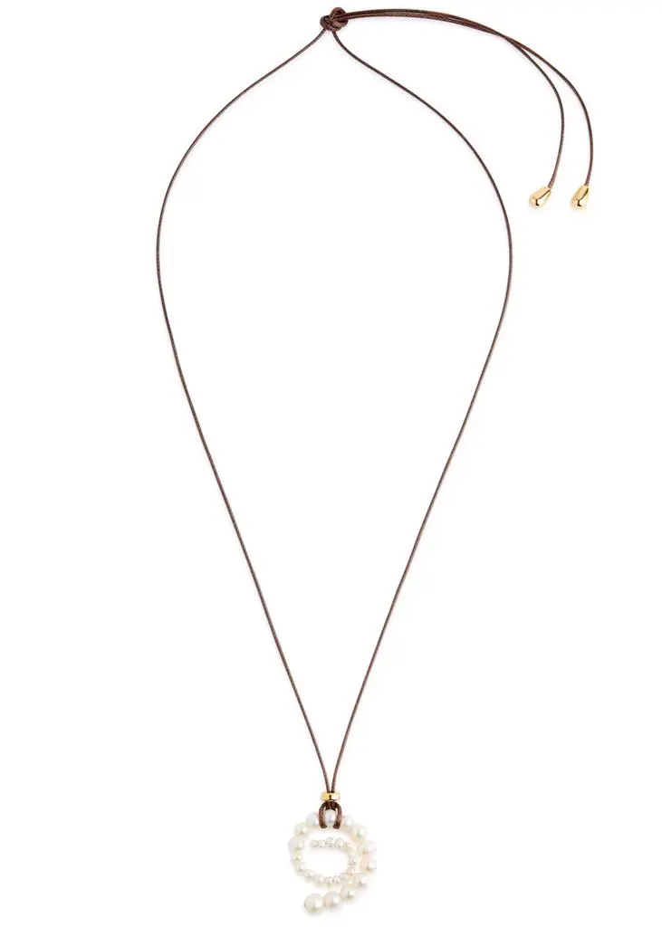 Eliou Arla pearl-embellished cord wrap necklace  3