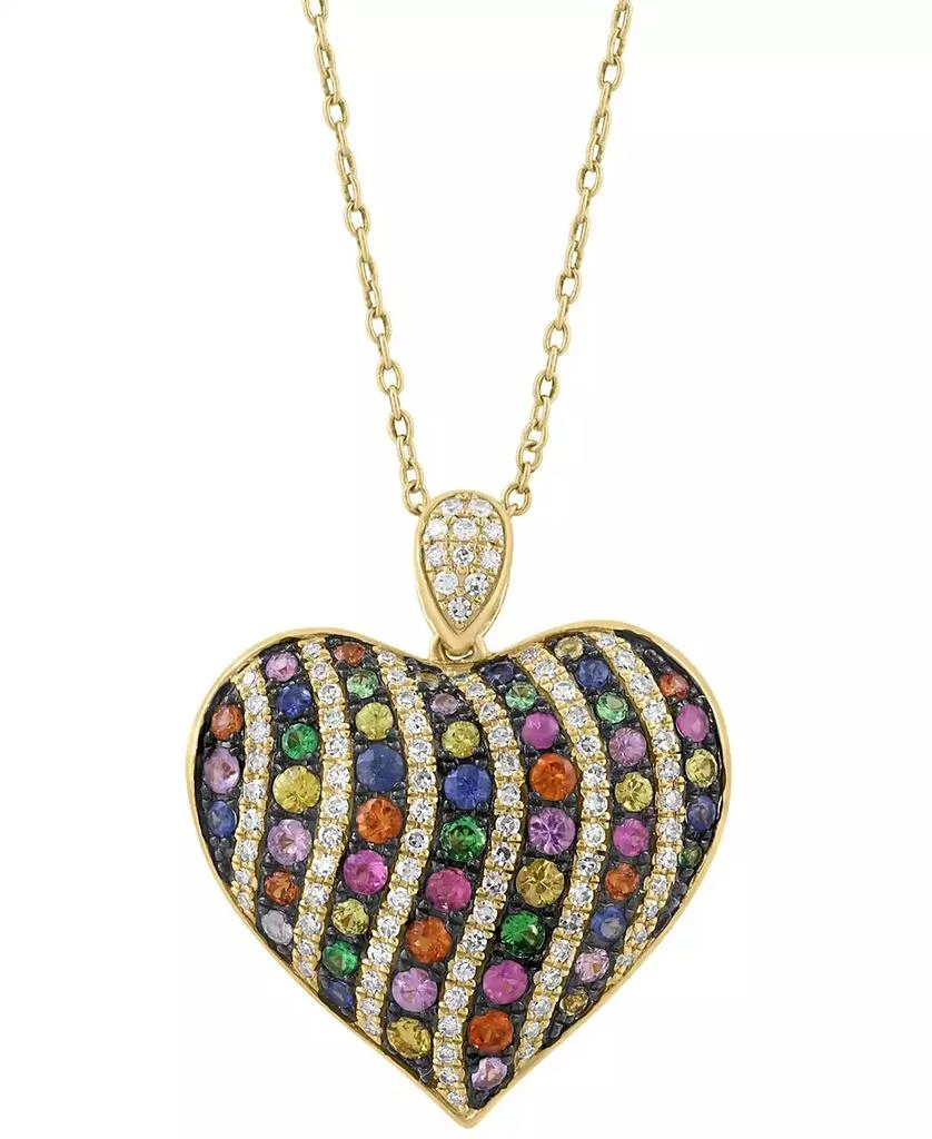 Effy Multi-Sapphires (1-1/20 ct. t.w.), Green Garnet(1/6 ct. t.w.) 
Diamond (1/3 ct. t.w.) Pendant Necklace in 14k Yellow Gold 2