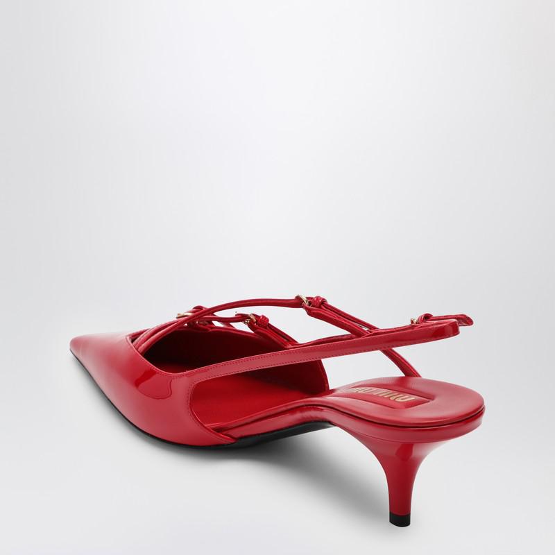 Miu Miu Red patent leather slingback décolleté with buckles