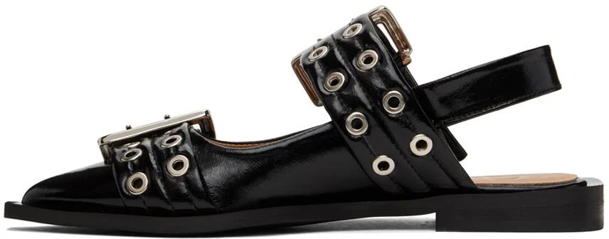 Ganni Black Chunky Buckle Ballerina Flats 3