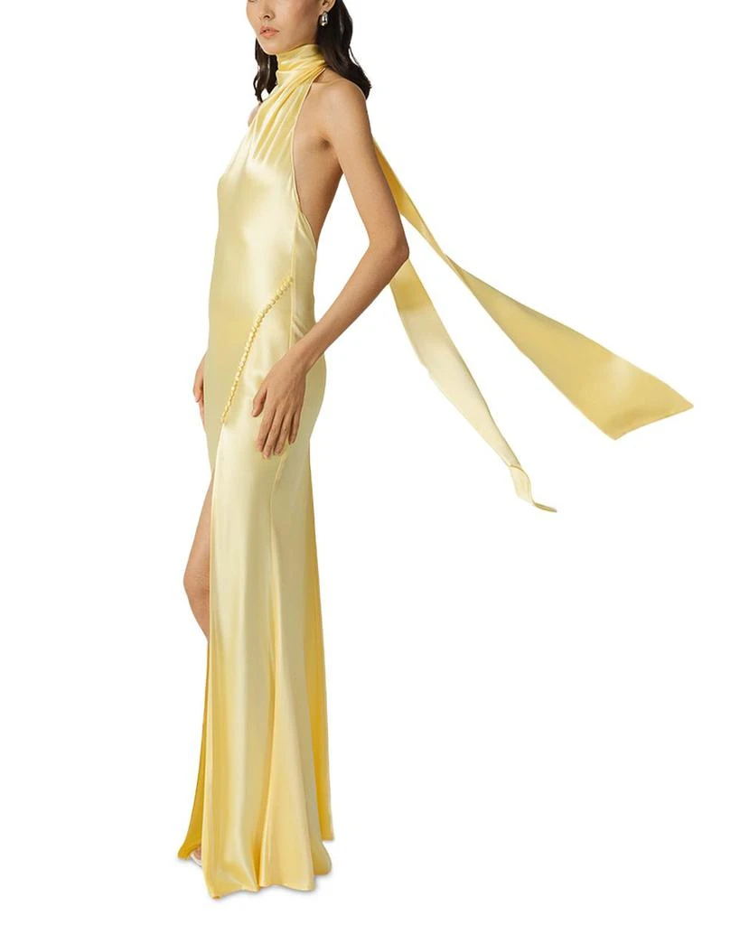 SAU LEE Penelope Satin Halter Neck Gown 4
