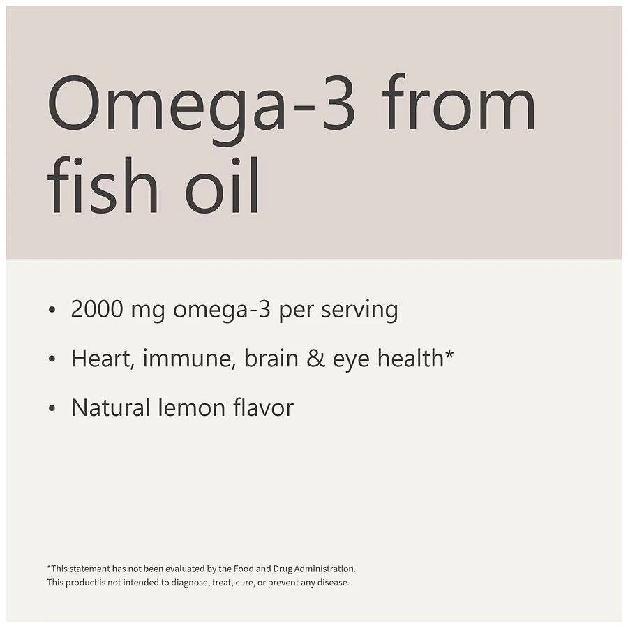 Walgreens Omega-3 From Fish Oil 2000 mg Softgels Natural Lemon 6