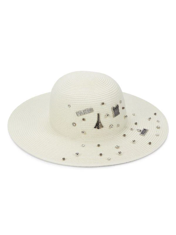 Karl Lagerfeld Paris Textured Embellished Sun Hat 1