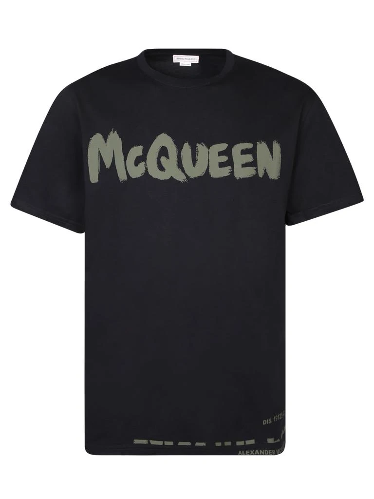 Alexander McQueen Graffiti Black/khaki T-shirt 1