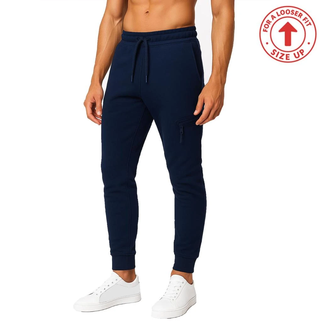 Blu Rock Men
s Slim Fit Tech Fleece Jogger Pants With Zipper Pocket